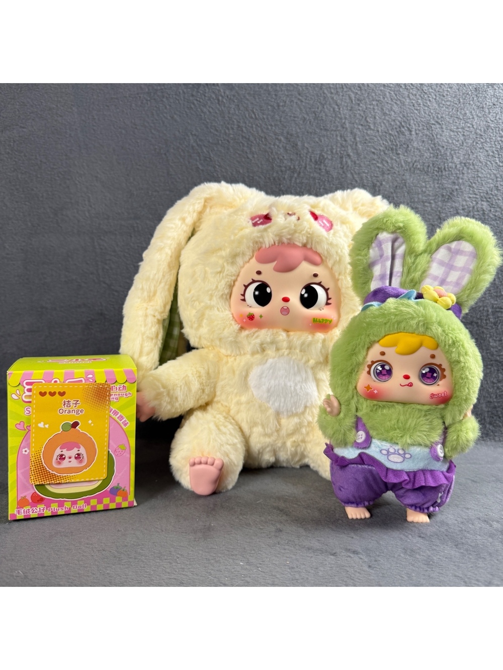 Samuel & TYKE3 Plush Bundle - 500% Lemon Rabbit, Green Bunny & Orange Fruit